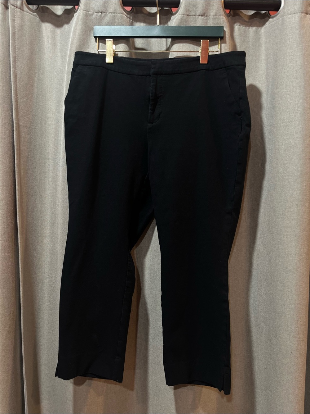 Style & Co. Black Cropped Straight-Leg Pants Size 16W